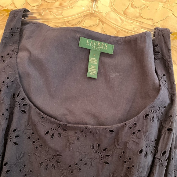 Ralph Lauren Navy Lace Eyelet Dress - Picture 5 of 6